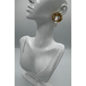 Mayamar Bold Gold and Pearl Earrings Women OS Gold Statement Studs MSRP $160